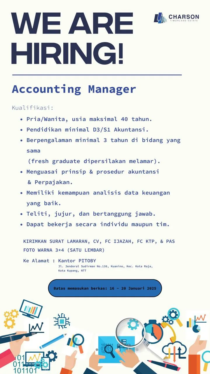 Lowongan Kerja Terbaru CHARSON TIMORLAND ESTATE Sebagai Accounting Manager