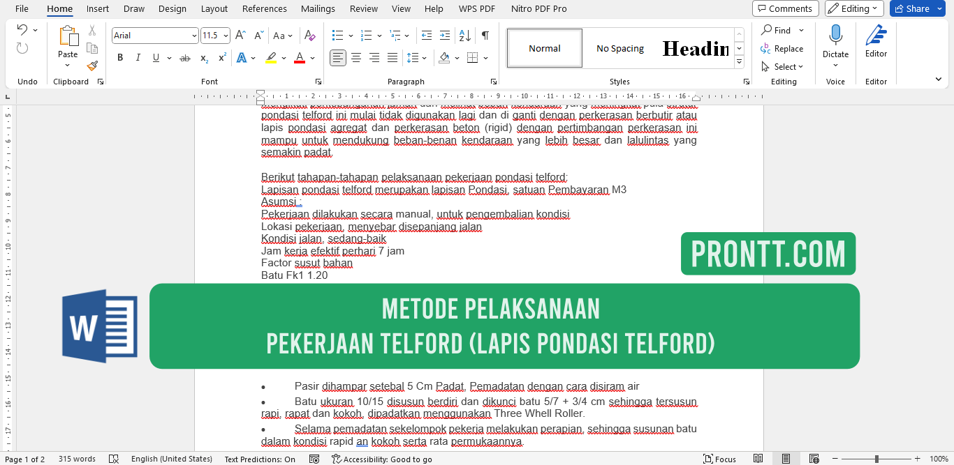 Metode Pelaksanaan Pekerjaan Telford (Lapis Pondasi Telford) File Doc