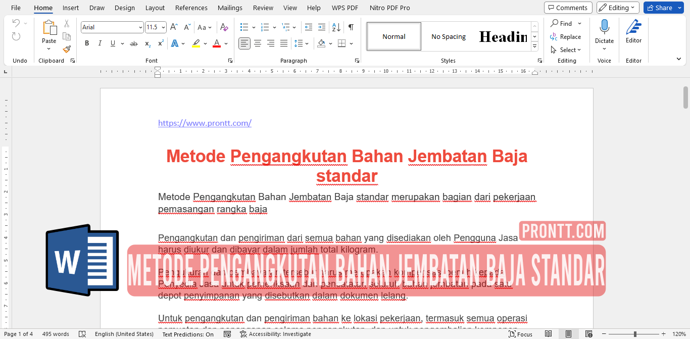 Metode Pengangkutan Bahan Jembatan Baja standar File Doc