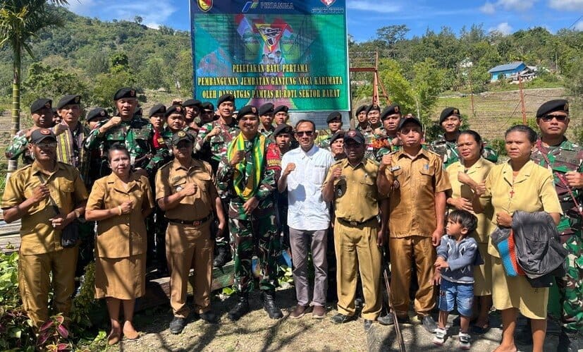 Jembatan Gantung di Noepesu Dibangun Kembali, Pemerintah Kecamatan Miomaffo Barat Dukung TNI AD Jembatan Gantung di Noepesu Dibangun Kembali, Pemerintah Kecamatan Miomaffo Barat Dukung TNI AD