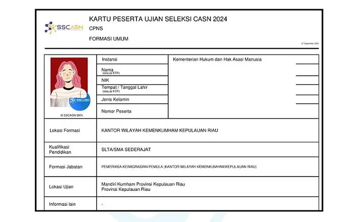 Contoh Kartu Ujian CPNS 2024: Cara Cetaknya dan Cek Jadwal Ujian