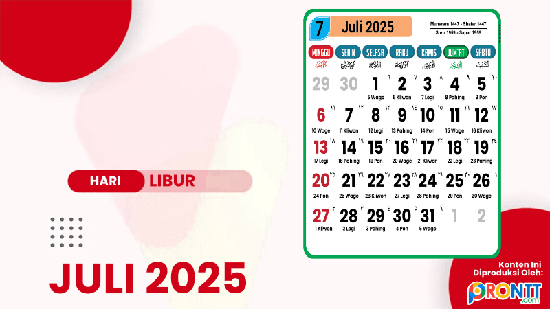 Kalender Bulan Juli 2025