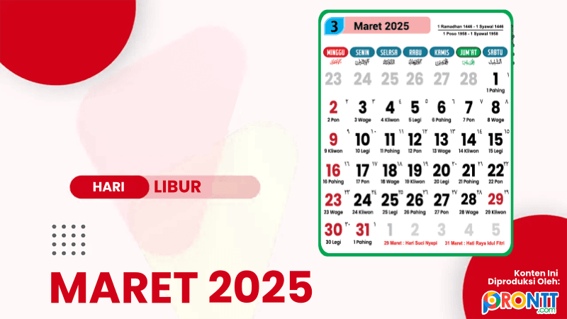 Kalender Bulan Maret 2025