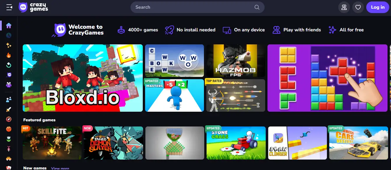 Crazy Games - Web Main Game Gratis