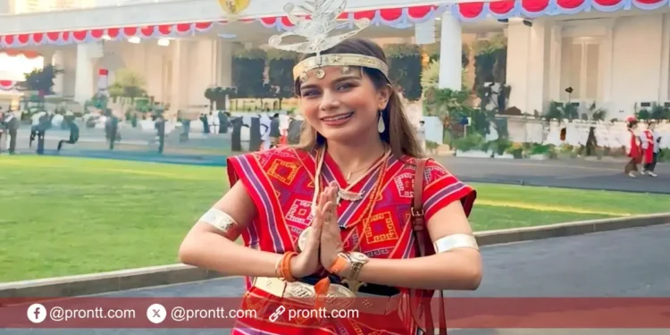 Dewi Leba Kenakan Kain Adat Buna Insana, Curi Perhatian Istana Merdeka!