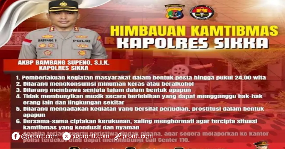 Himbauan Kamtibmas Kapolres Sikka Cegah Kekerasan di Pesta