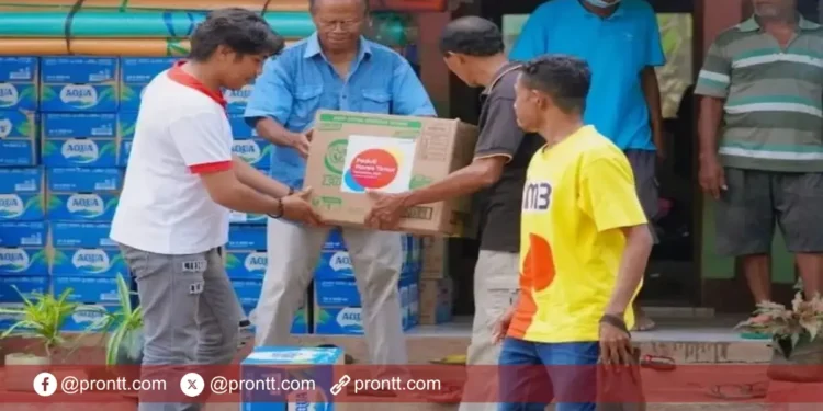 Indosat Bantu Warga Flores Timur Terdampak Erupsi Gunung Lewotobi