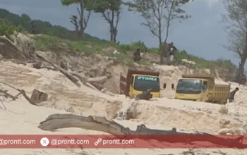 Pantai Bina Natu Rusak parah akibat Penambangan Pasir Liar