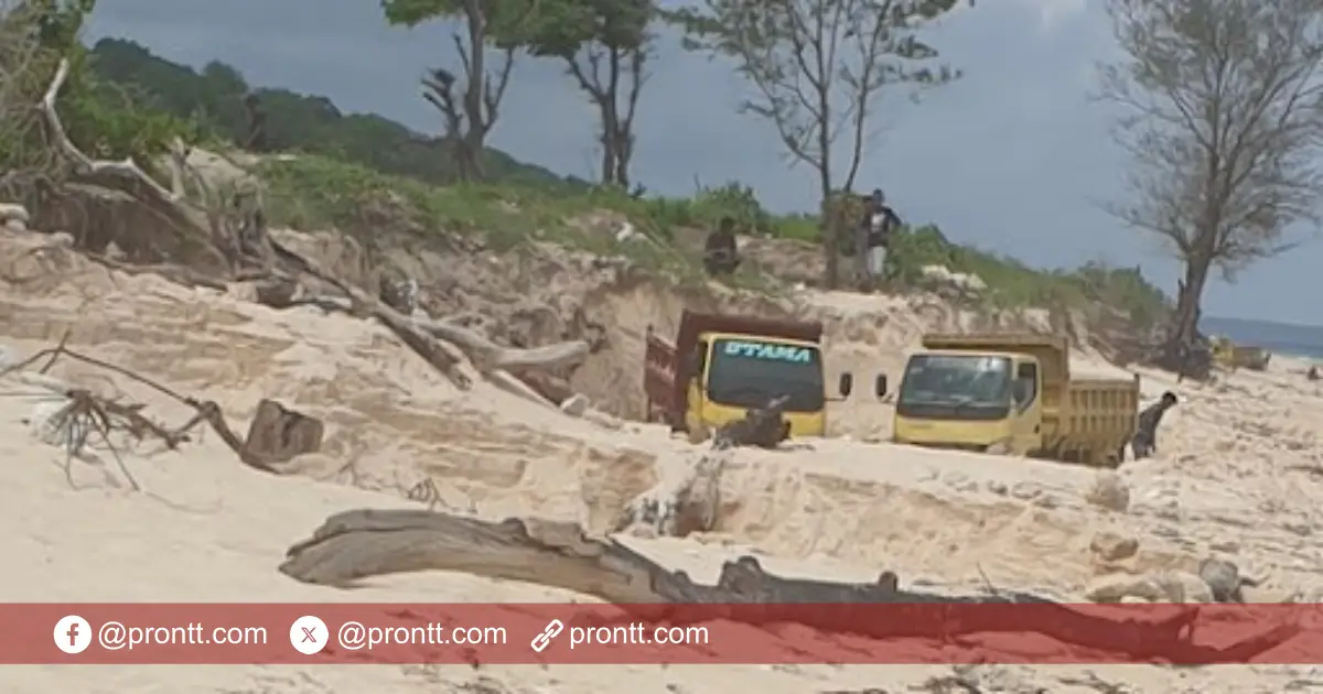 Pantai Bina Natu Rusak parah akibat Penambangan Pasir Liar